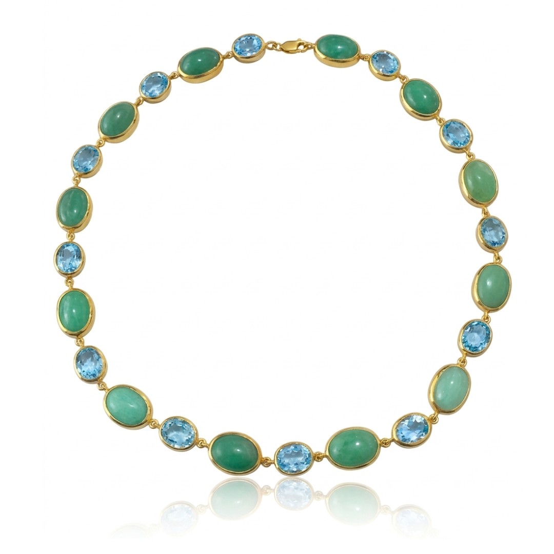 One Off | Chrysoprase & Sky Blue Topaz | Necklace