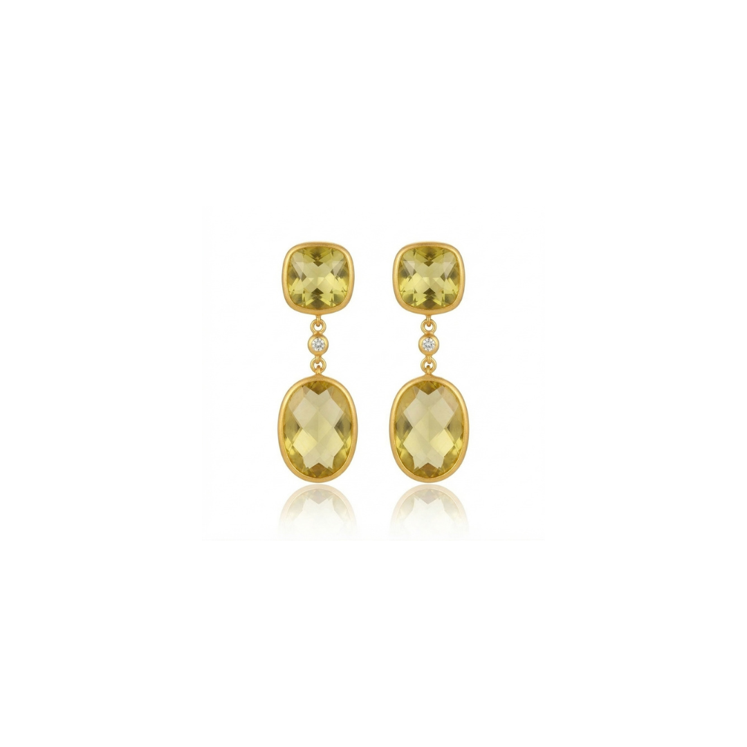 Lemon Quartz & White Topaz | Earrings