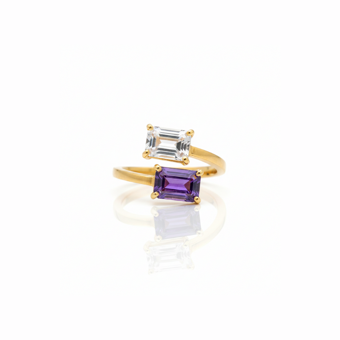 Ines | Amethyst And White Topaz | Ring