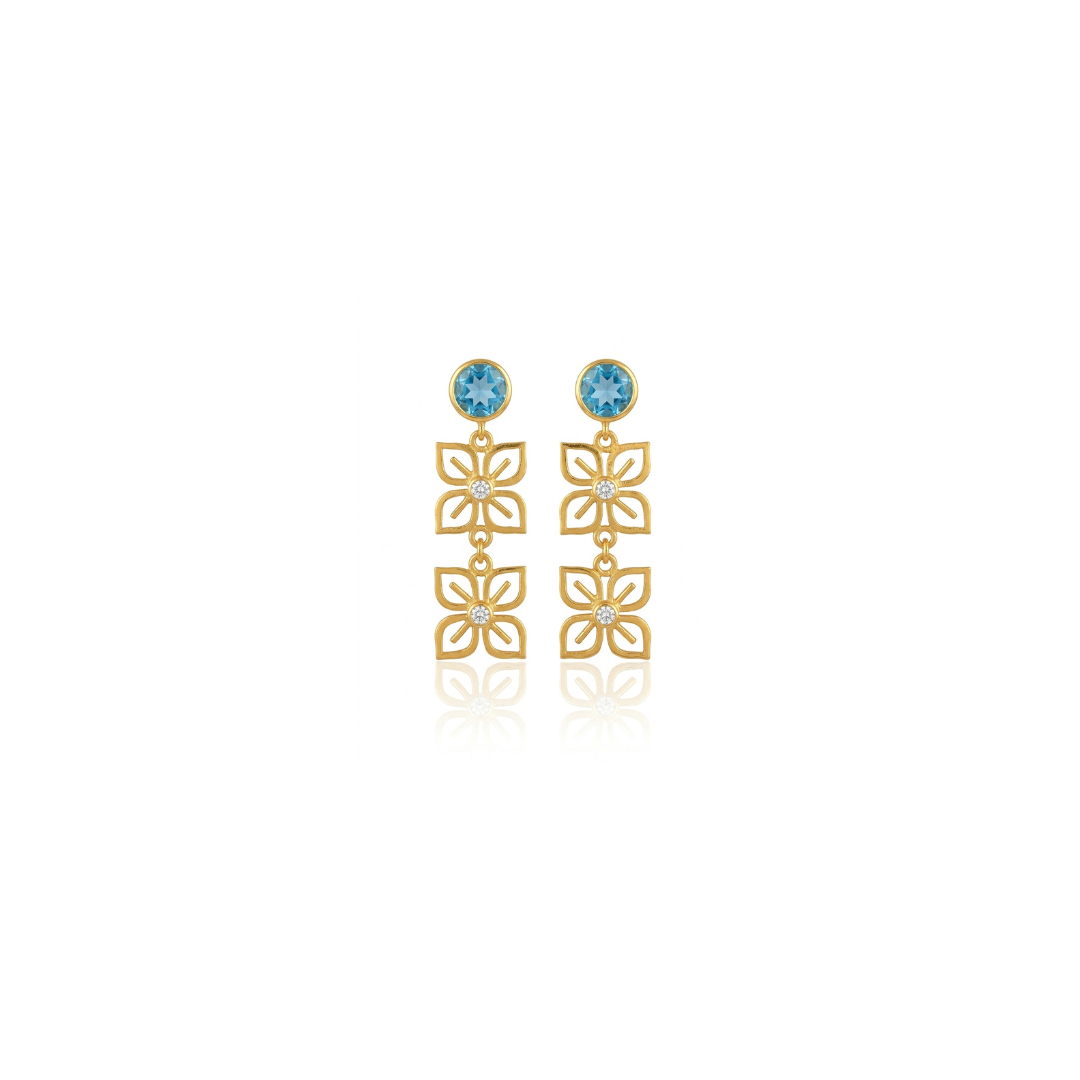 Gia | Swiss Blue Topaz & White Topaz | Earrings