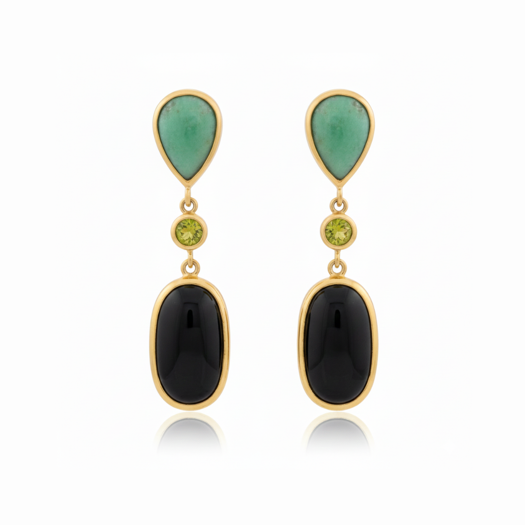 One Off | Variscite, Peridot And Black Onyx | Earring
