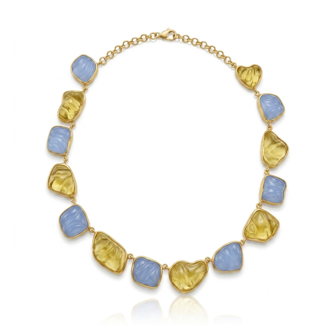 One Off | Blue Chalcedony & Lemon Quartz | Necklace
