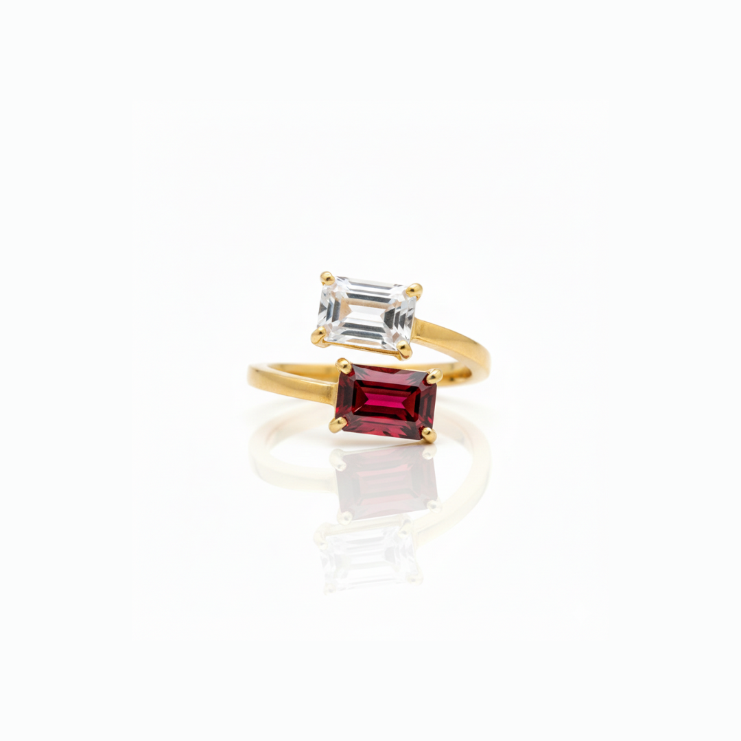 Ines | Garnet And White Topaz | Ring
