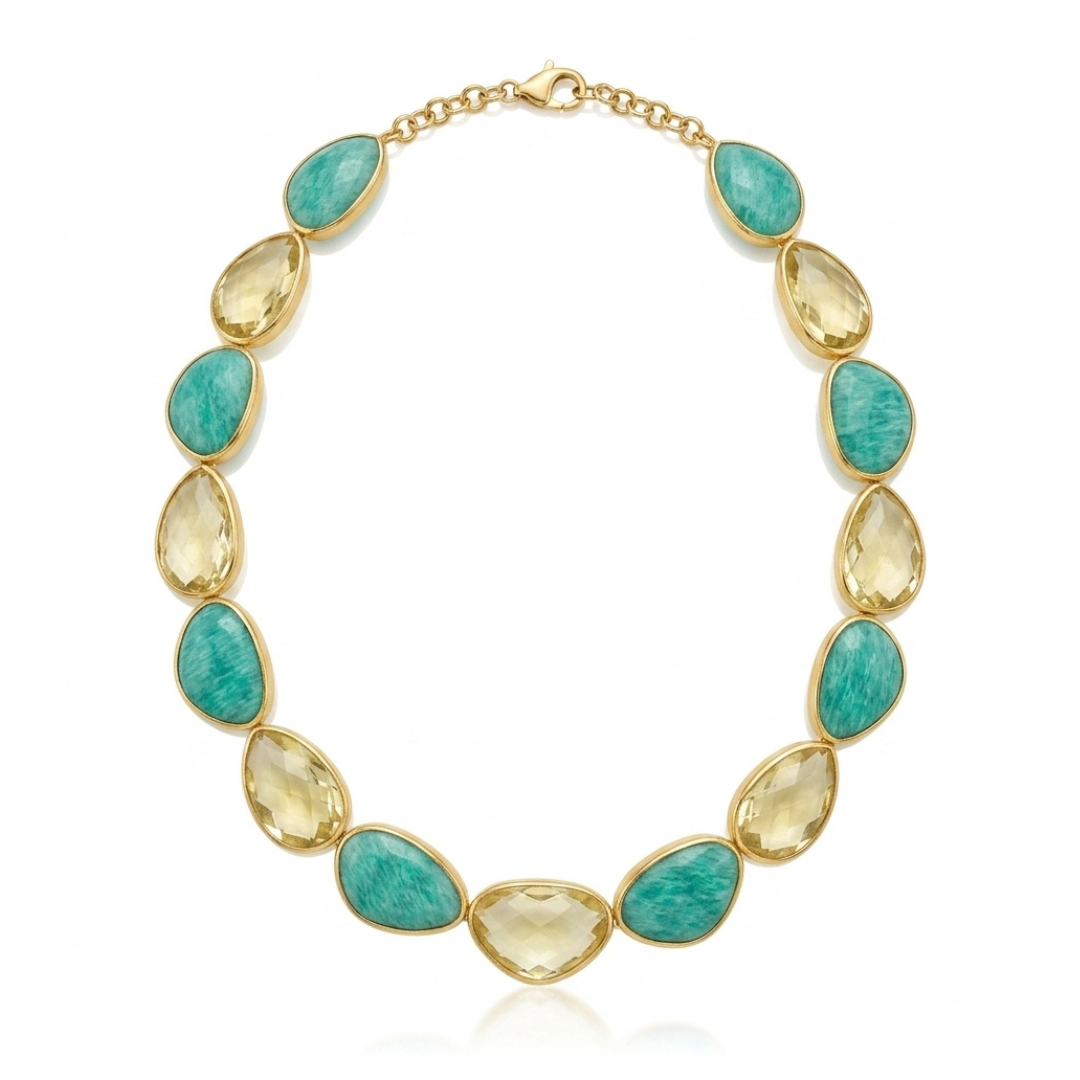 One Off | Amazonite & Lemon Quartz | Necklace