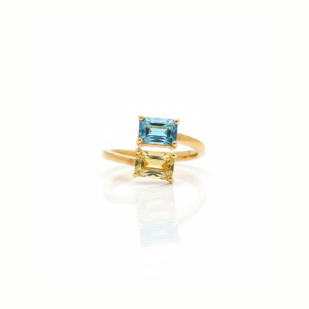 Ines | Swiss Blue Topaz And Citrine | Ring