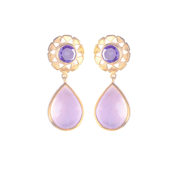 Esme | Amethyst And Rose Quartz | Earrings