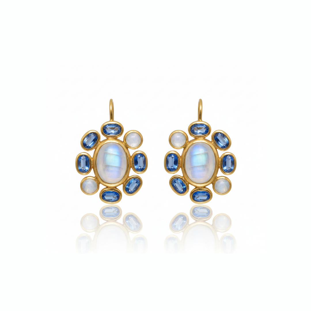 Vivi | Rainbow Moonstone And Kyanite | Earring