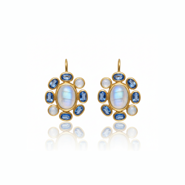 Vivi | Rainbow Moonstone And Kyanite | Earring