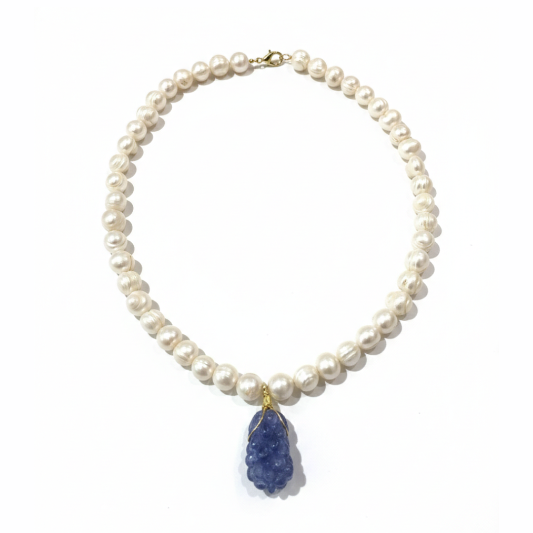 One Off | Cultured Pearl & Tanzanite | Necklace