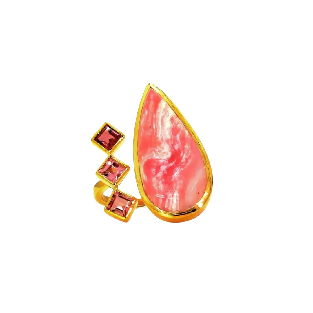 Pink Tourmaline And Pink Opal | Ring
