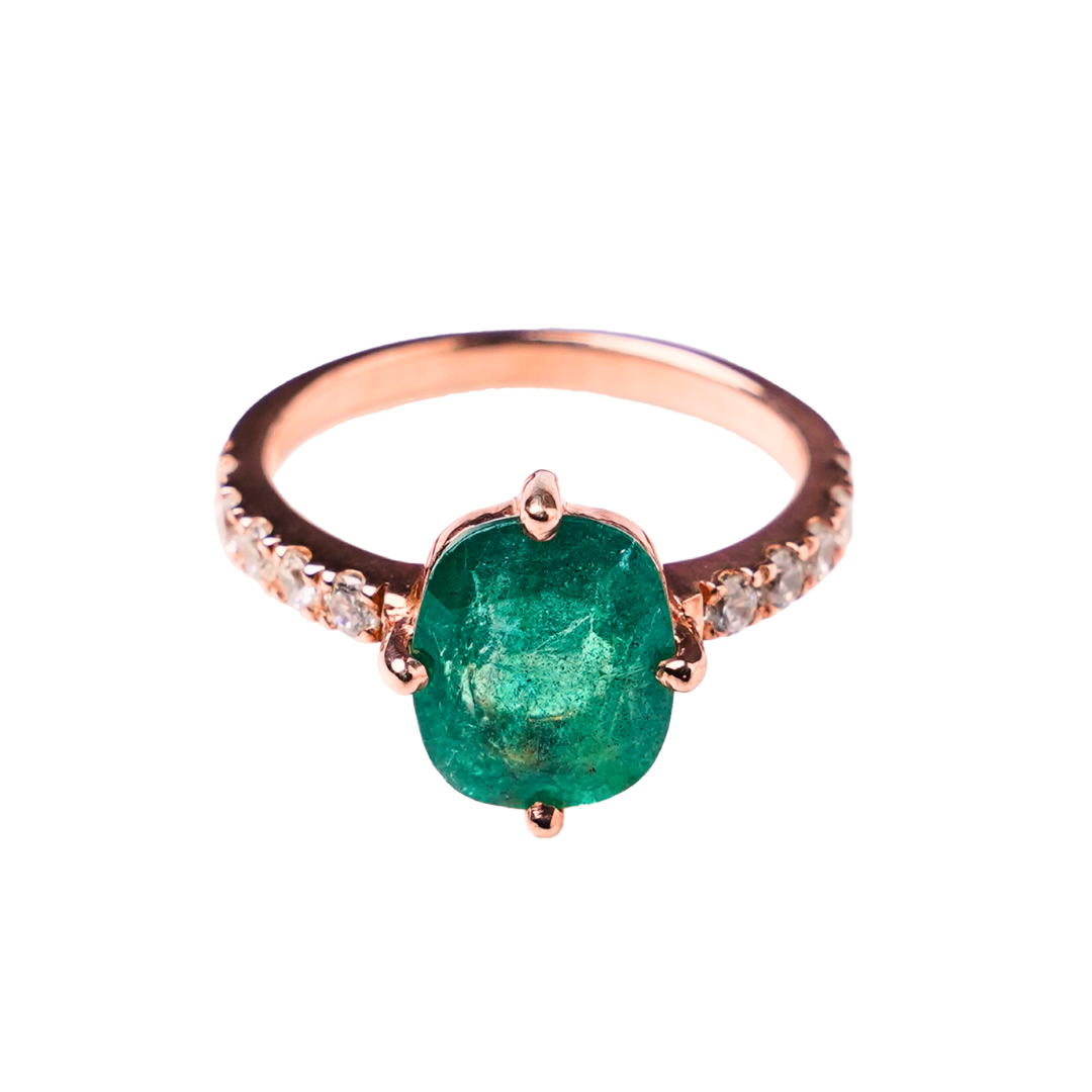 One Off | Emerald And Cubic Zirconia | Ring