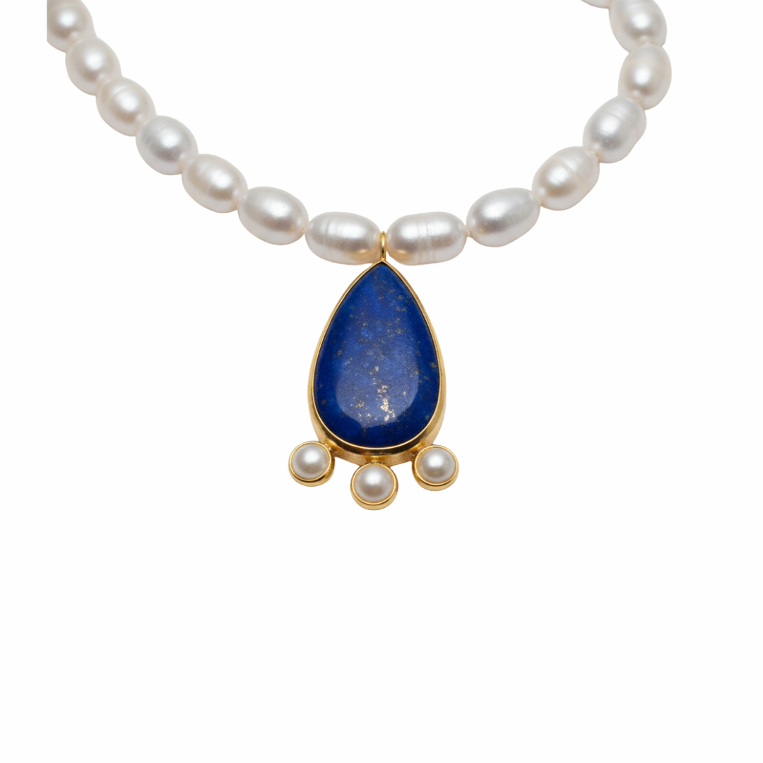 One Off | Lapis And Cultured Pearl | Necklace