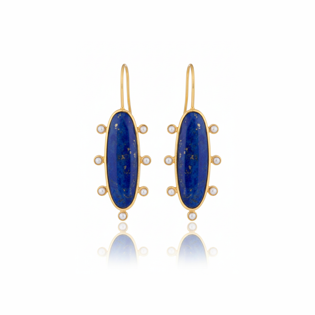 One Off | Lapis And Cultured Pearl | Earrings