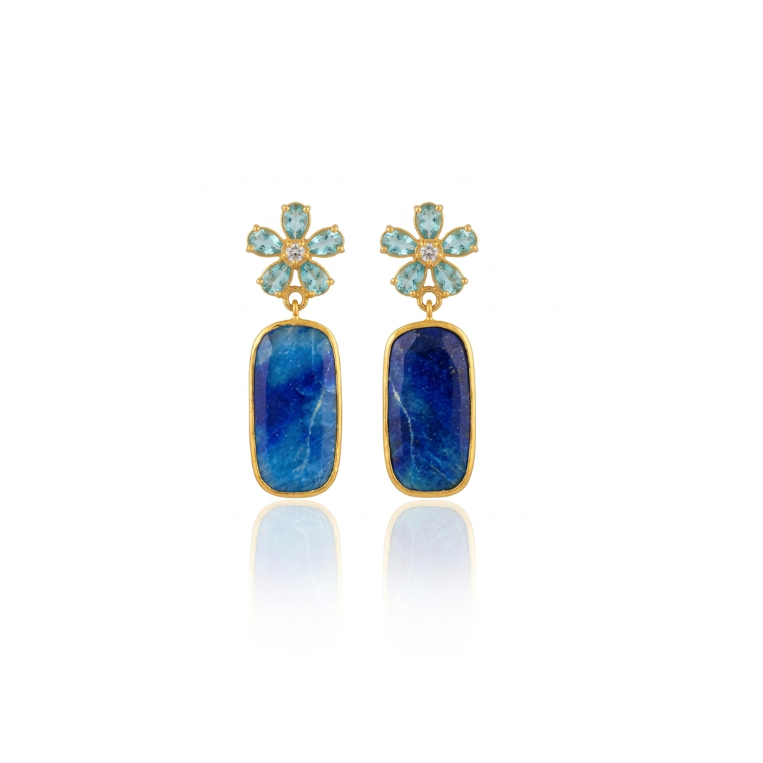 Limited | White Topaz, Blue Topaz And Afghanite | Earrings