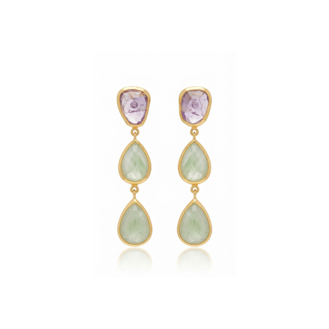 Limited | Amethyst & Prehnite | Earrings