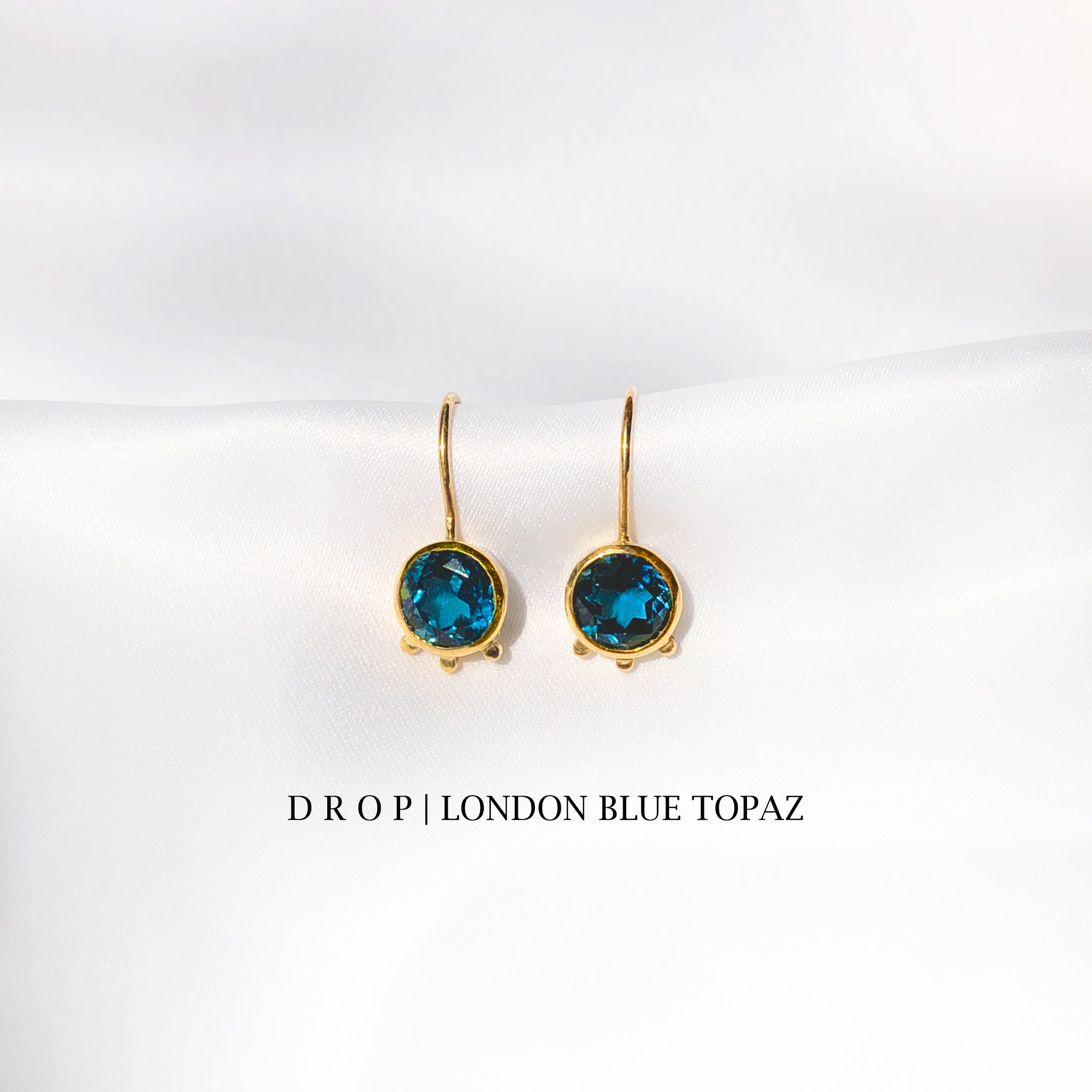Nora | London Blue Topaz | Single Drop Earrings