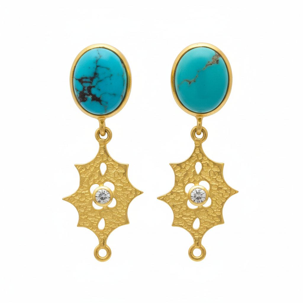 Tammy | Turquoise And White Topaz | Earrings