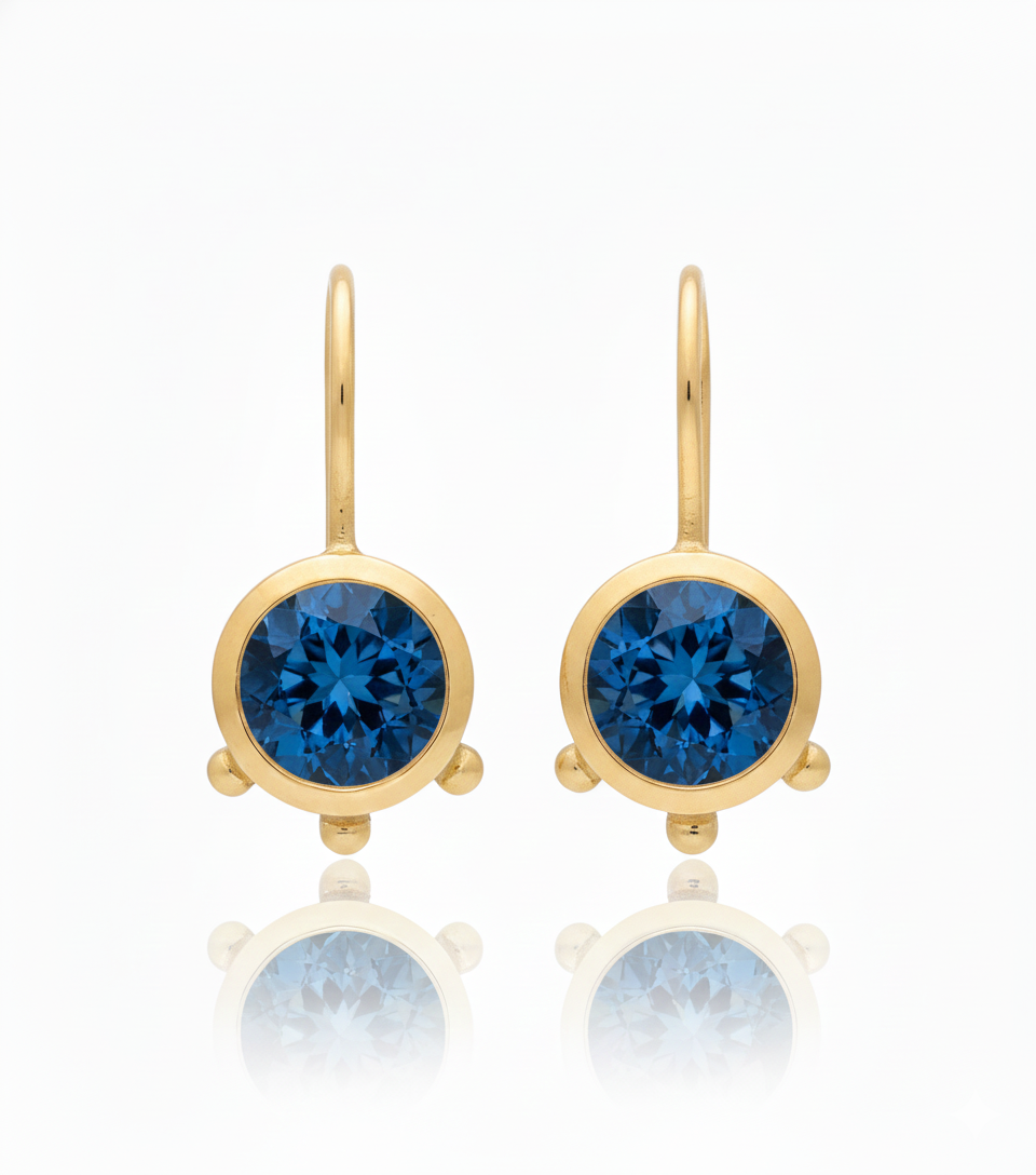 Nora | London Blue Topaz | Single Drop Earrings