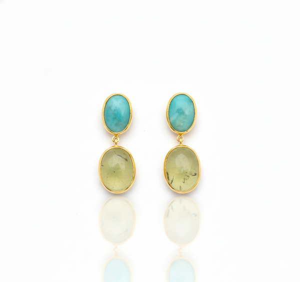 Amazonite And Prehnite | Earrings