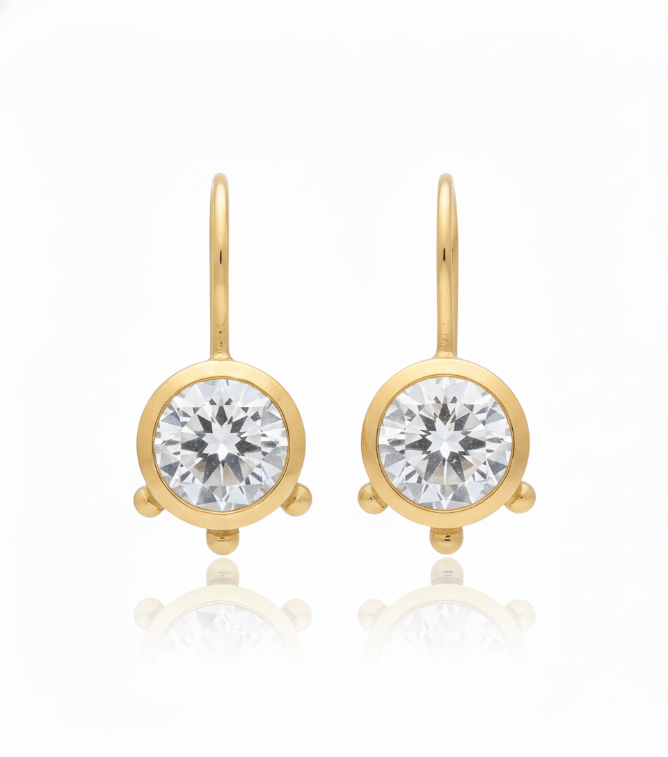 Nora | Single Drop Earrings | White Topaz