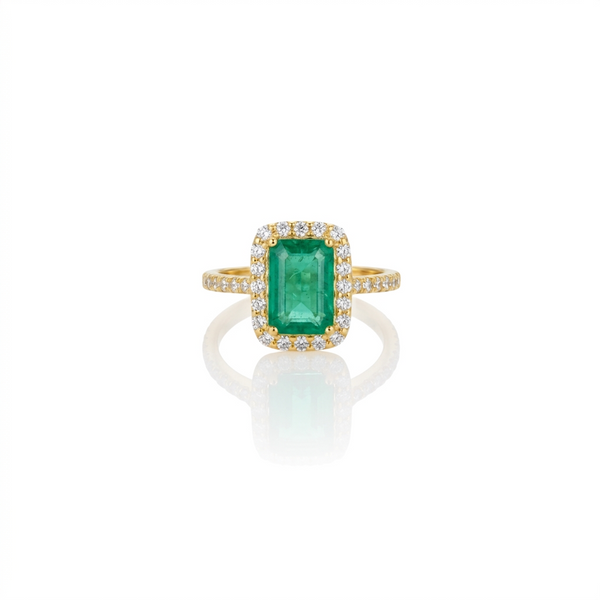 One Off | Emerald & Cubic Zirconia | Ring