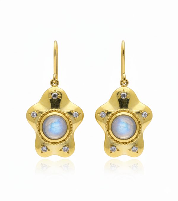 Lavina | Moonstone And White Topaz | Earrings