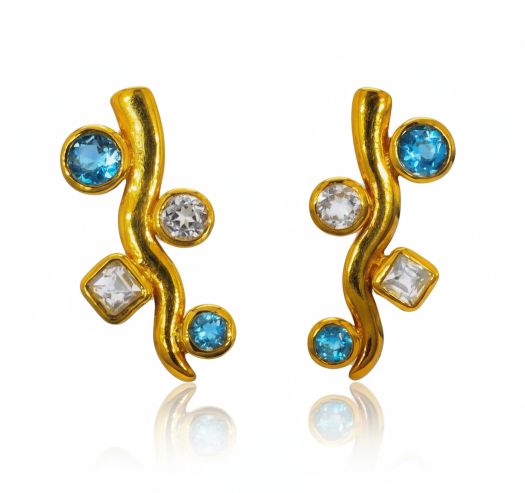Vivian | Sky Blue Topaz And White Topaz | Earring