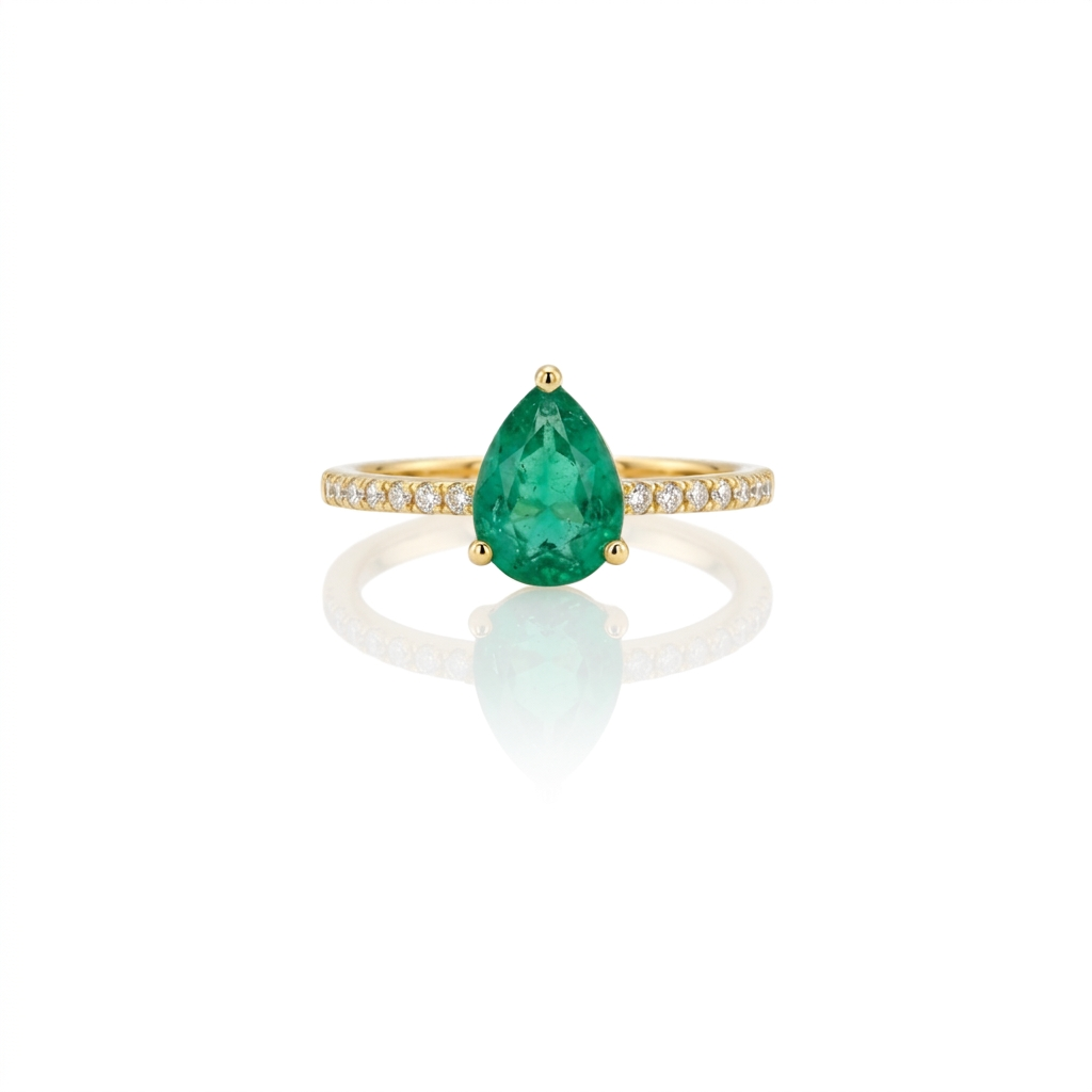 One Off | Emerald & Cubic Zirconia | Ring