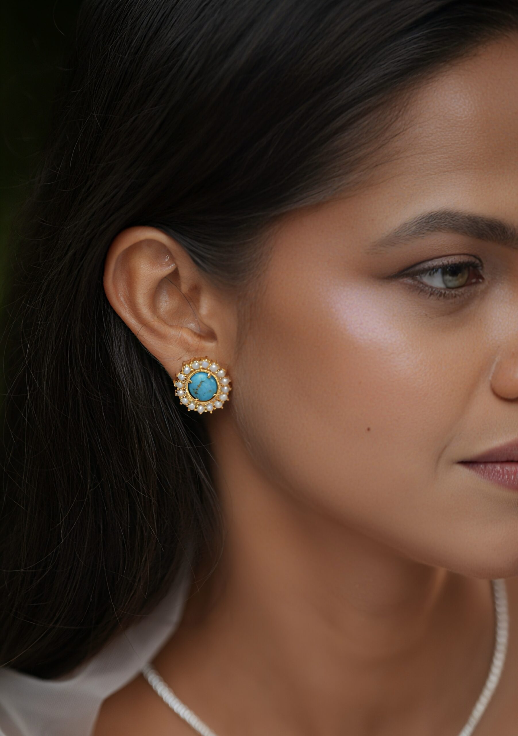 Turquoise and Cultured Pearls | Earrings