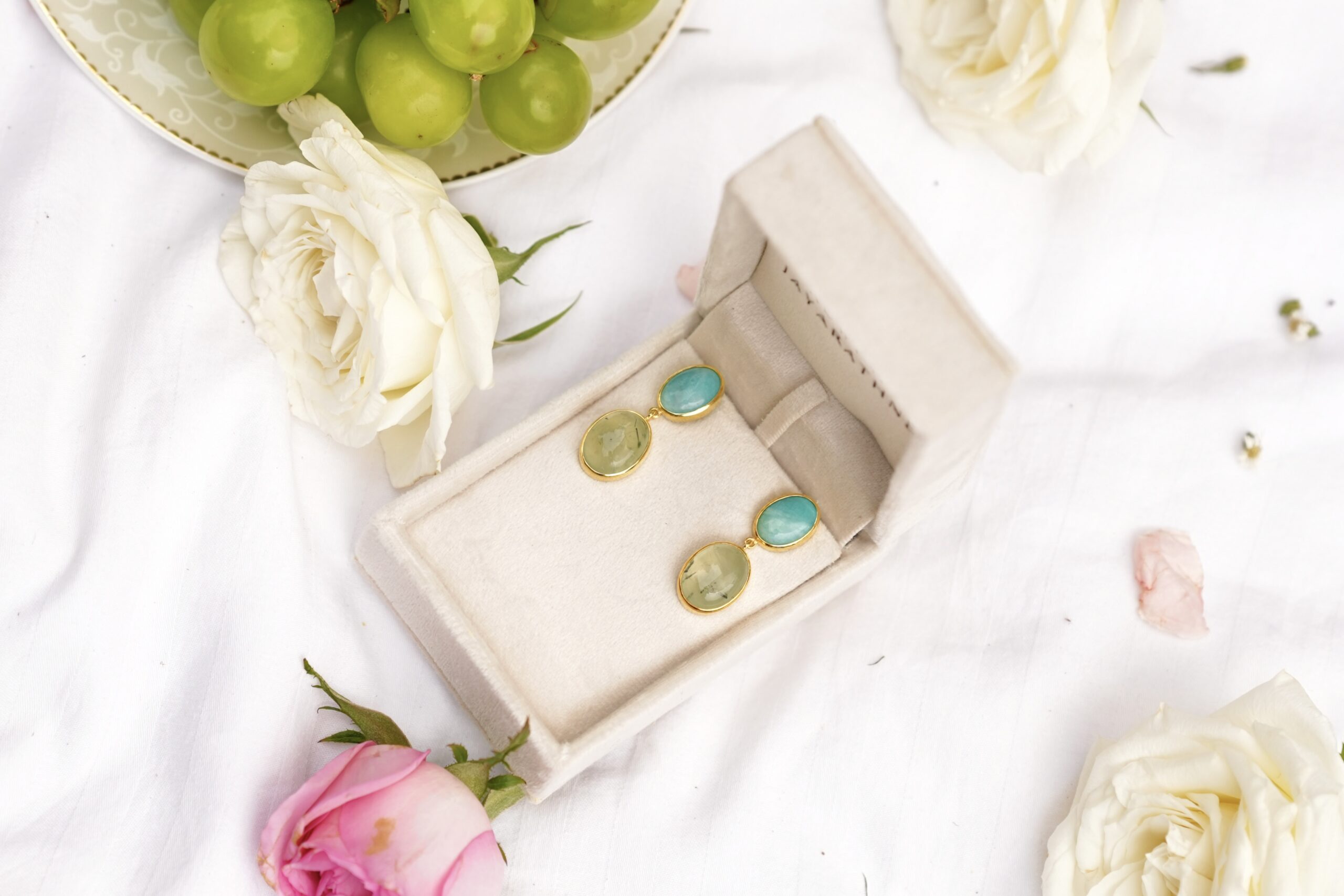 Amazonite And Prehnite | Earrings
