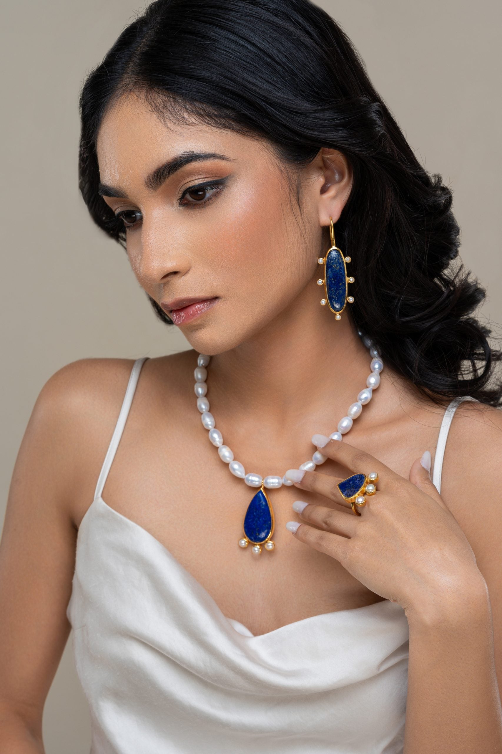 One Off | Lapis And Cultured Pearl | Necklace
