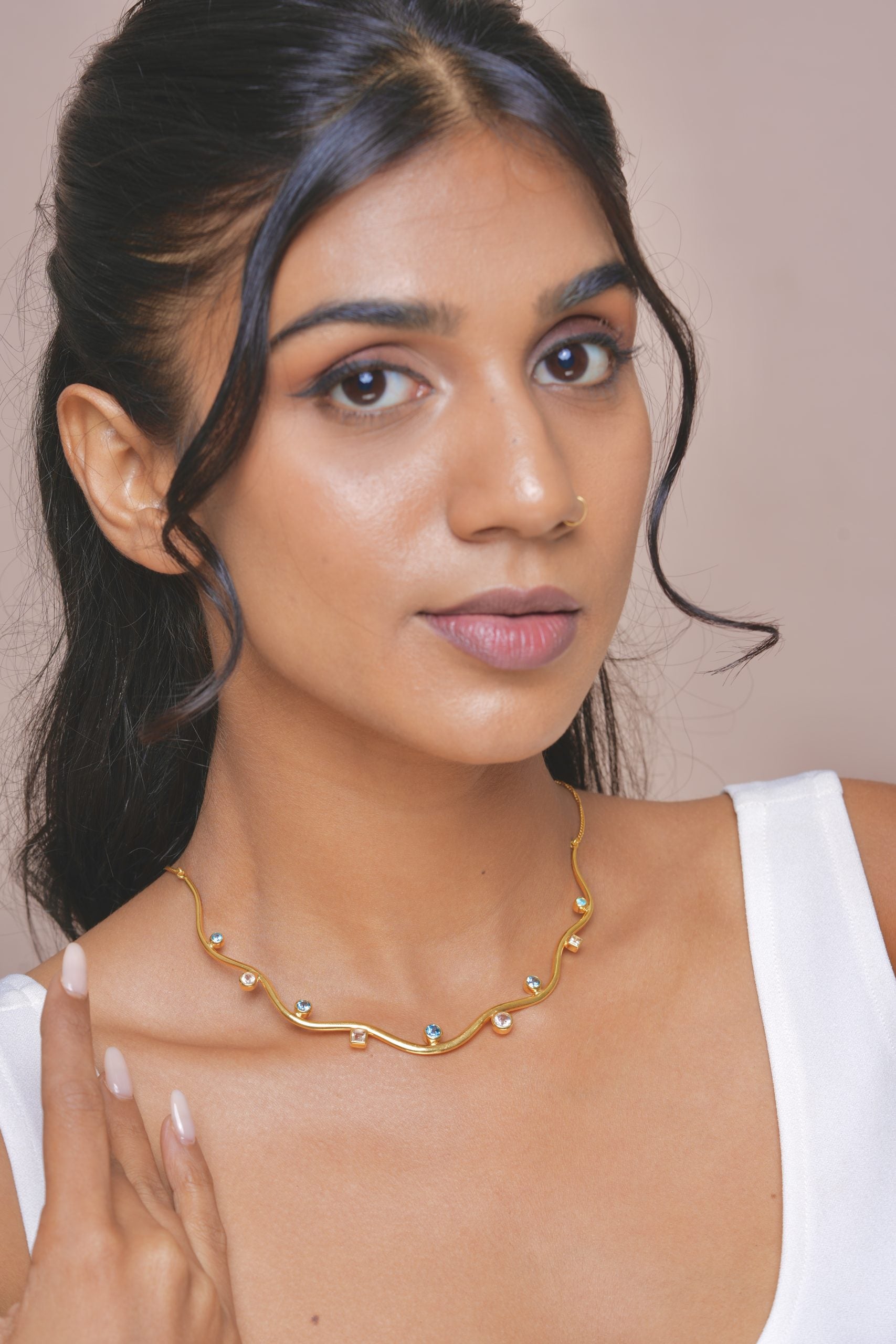 Vivian | Swiss Blue Topaz And White Topaz | Necklace