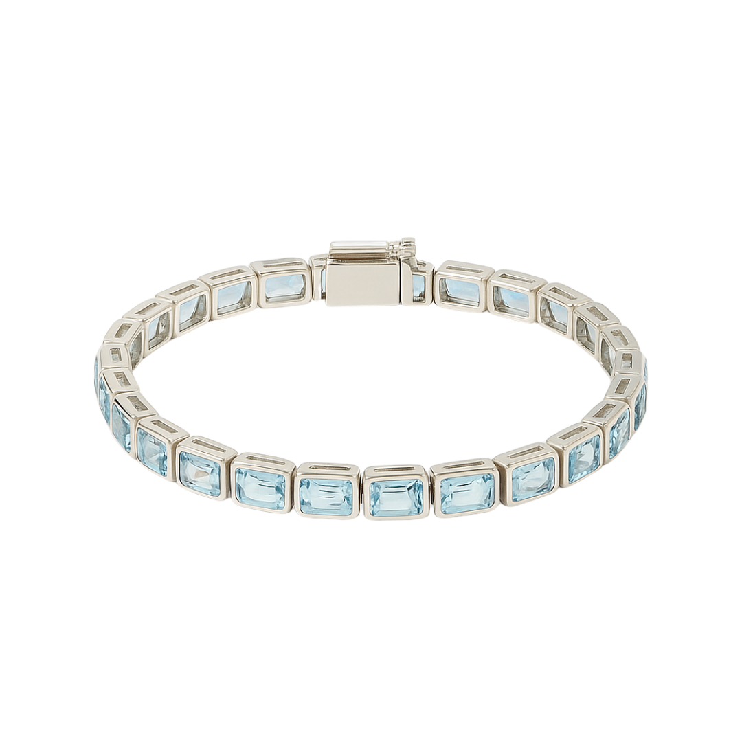 Misha | Sky Blue Topaz | Tennis Bracelet