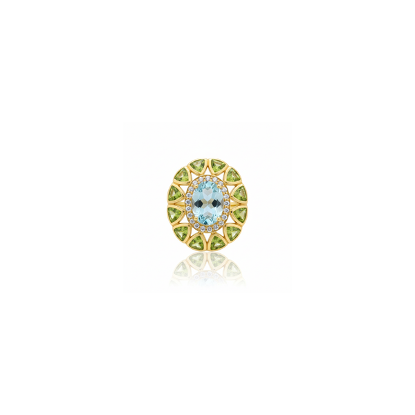 Holly | Sky Blue Topaz, Peridot And Cubic Zirconia | Ring