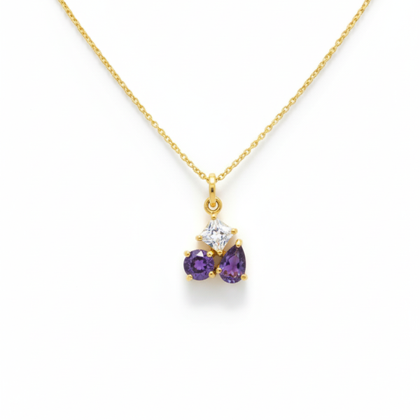 Jane | Amethyst and White Topaz | Necklace