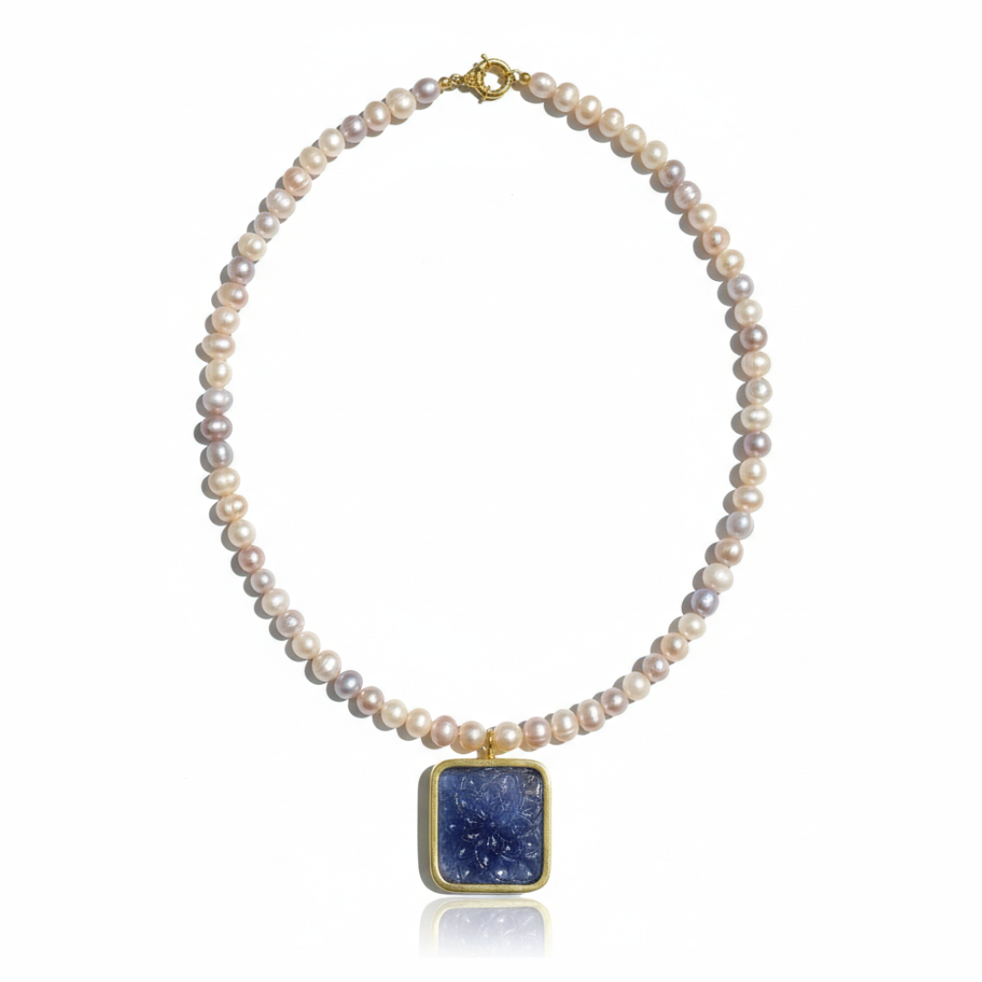 One Off | Cultured Pearl & Tanzanite | Necklace