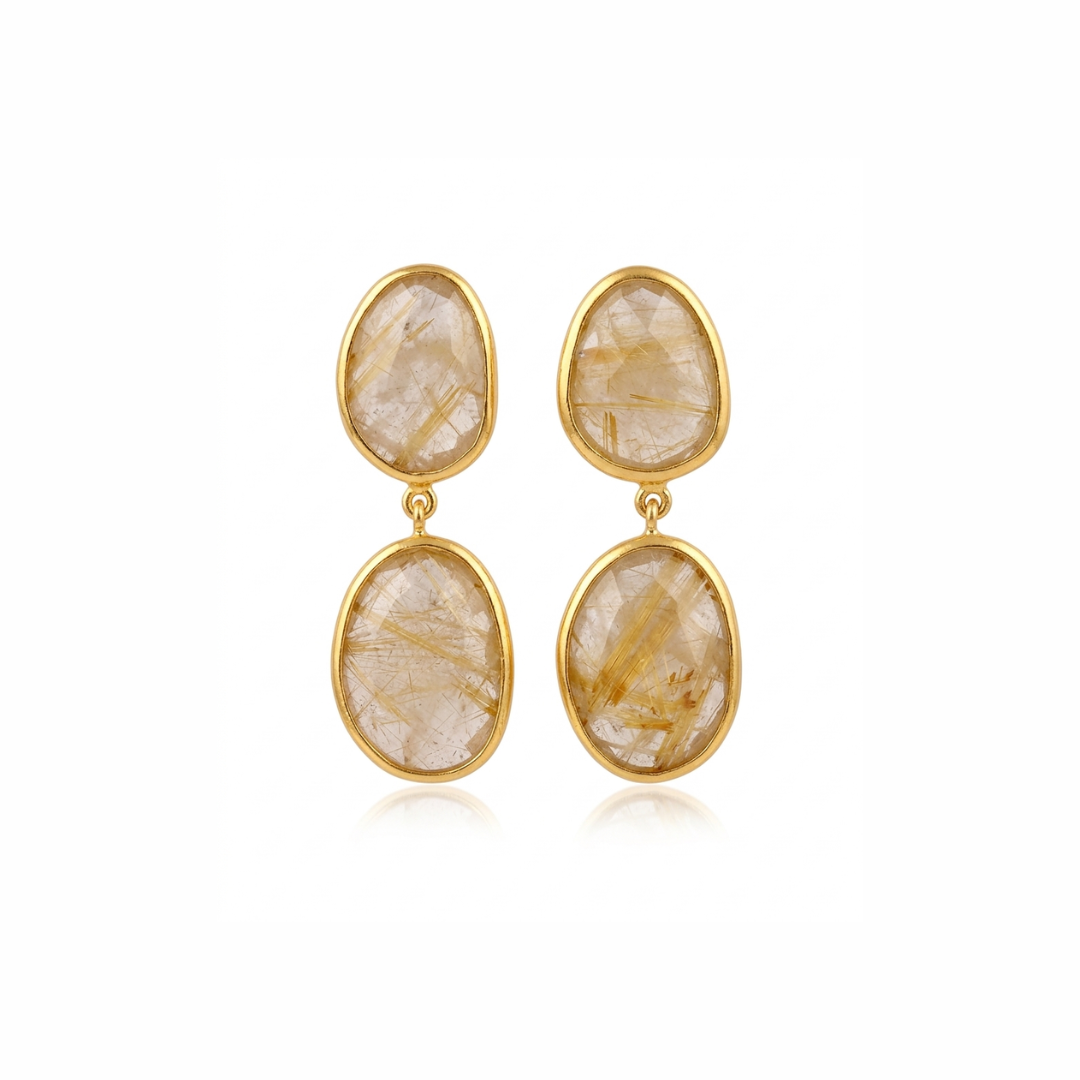 One Off | Golden Rutile Quartz | Earrings