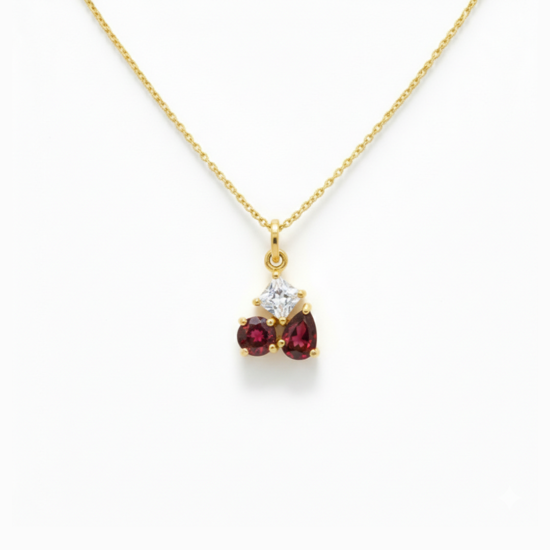 Jane | Garnet & White Topaz | Necklace