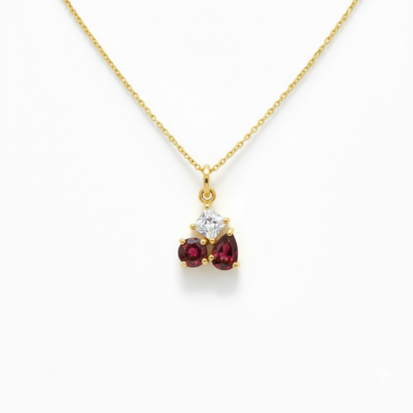 Jane | Garnet & White Topaz | Necklace