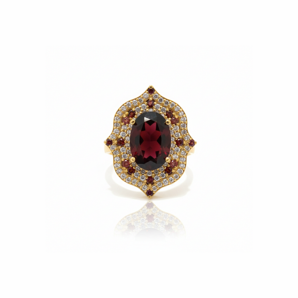 Lady in Love | Garnet & Cubic Zirconia | Ring