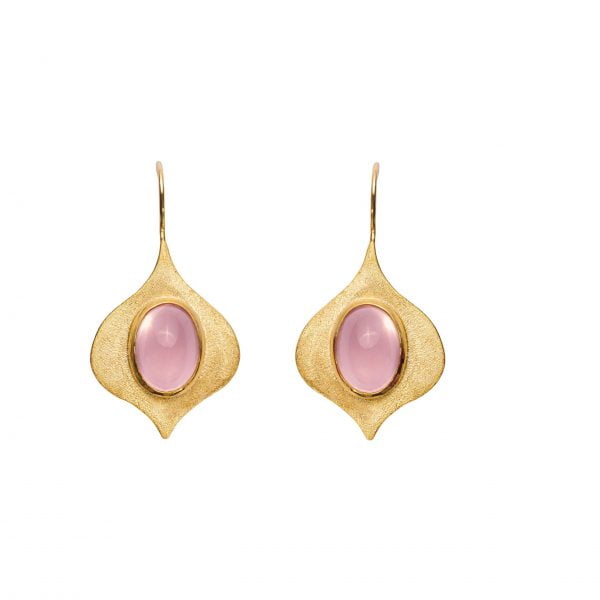 Feuille | Rose Quartz Earrings