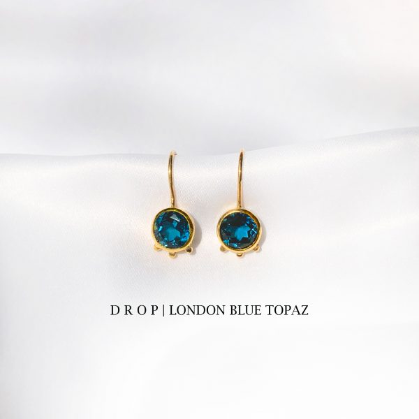 Nora | London Blue Topaz | Single Drop Earrings