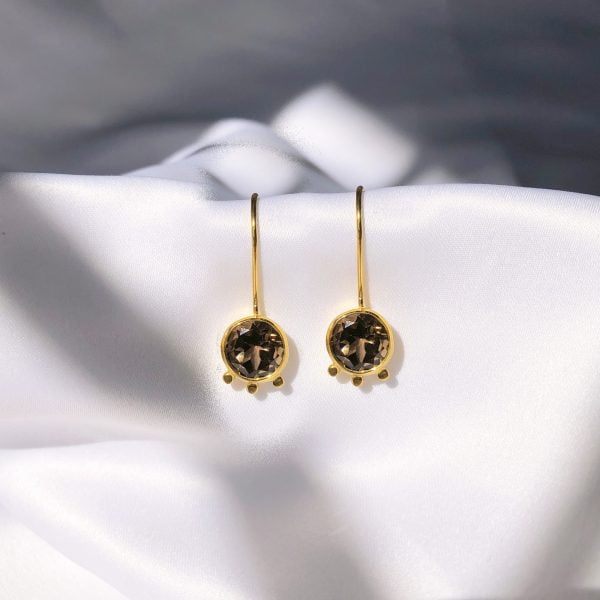 Nora | Smokey Quartz | Single Drop Earrings