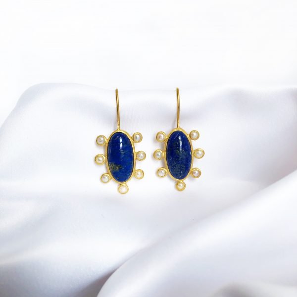 Lapis & pearl Earrings