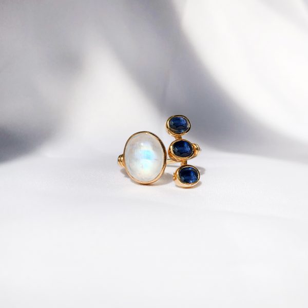 Rainbow Moonstone & Kyanite | Ring