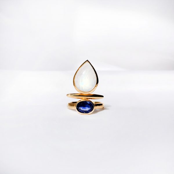 Rainbow Moonstone & Kyanite | Ring