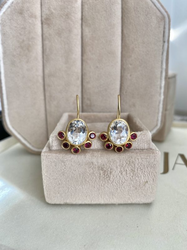 Garnet & White Topaz | Earrings