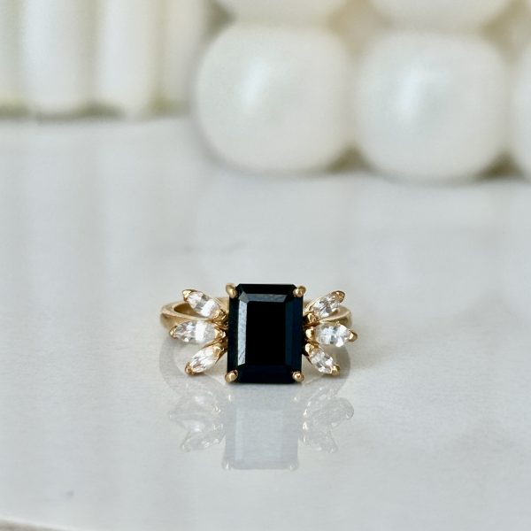 Denise | Black Garnet | White Sapphire | Ring - Image 2