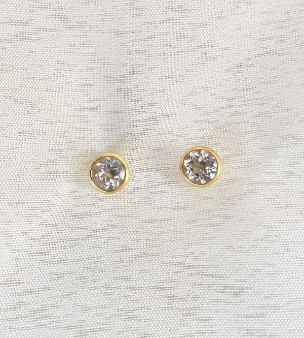 Maya | White Topaz Studs