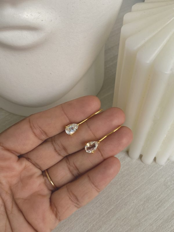 Carla | Drop | White Topaz Earrings